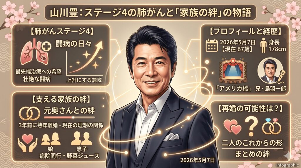 山川豊の奥さんとの現在｜離婚理由と闘病を支える家族の絆