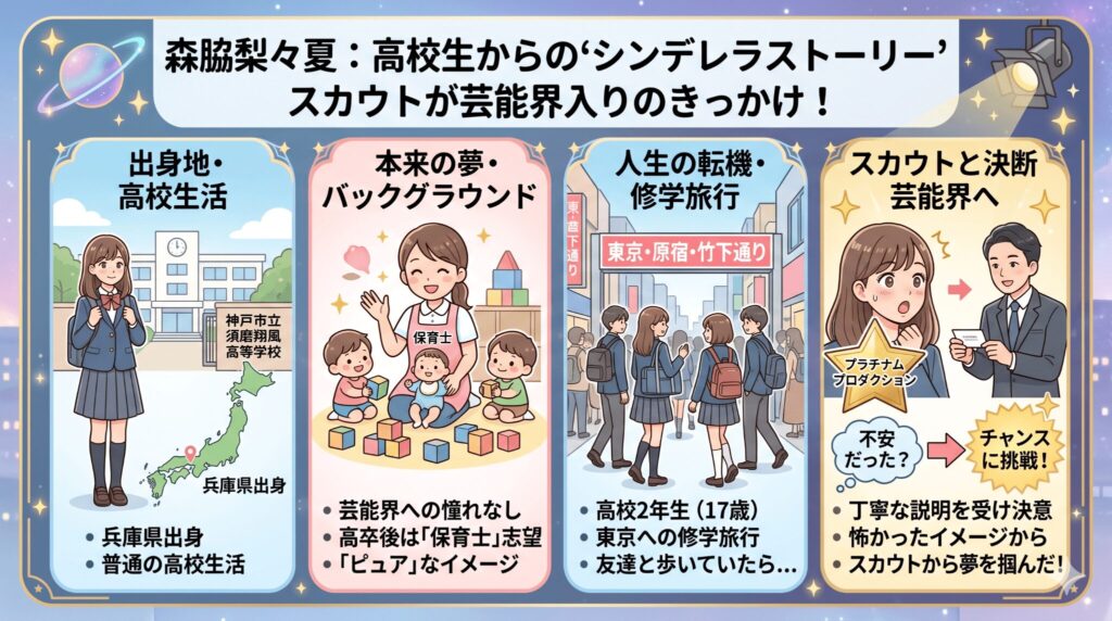 スカウトがきっかけの芸能界入りと高校