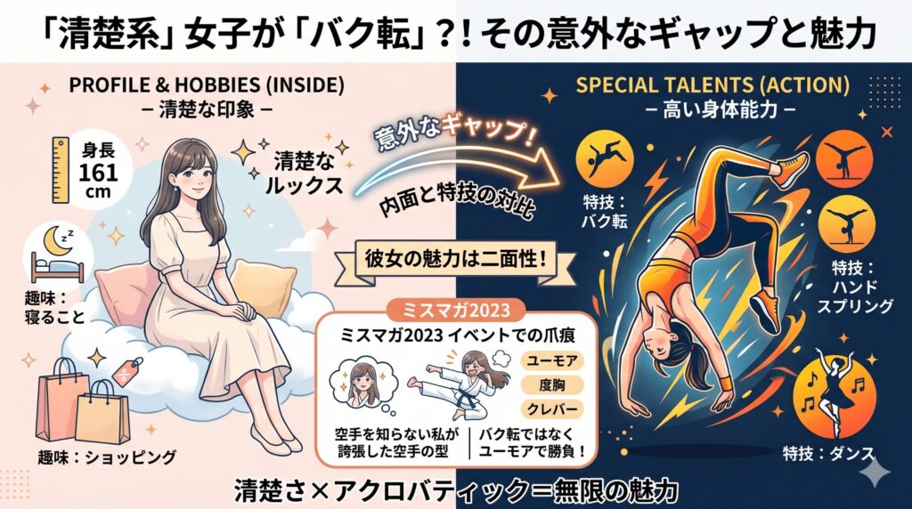 プロフィールと特技バク転の意外なギャップ