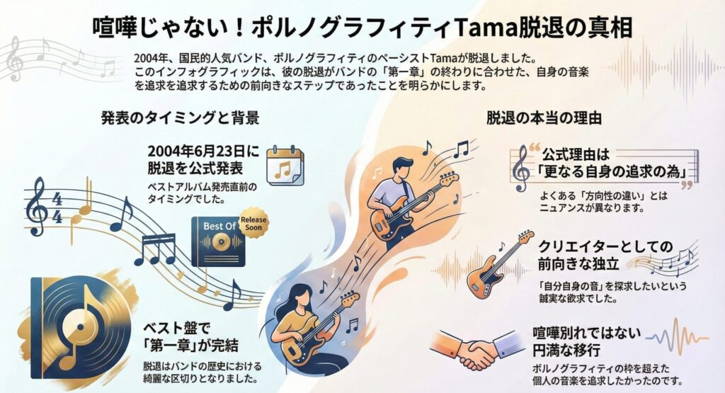 ポルノグラフティ脱退理由の全貌！Tamaの現在やドラム誤解も解説