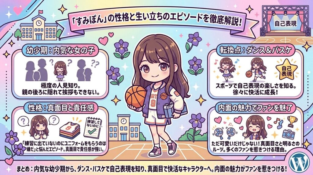 すみぽんの性格や生い立ちのエピソード
