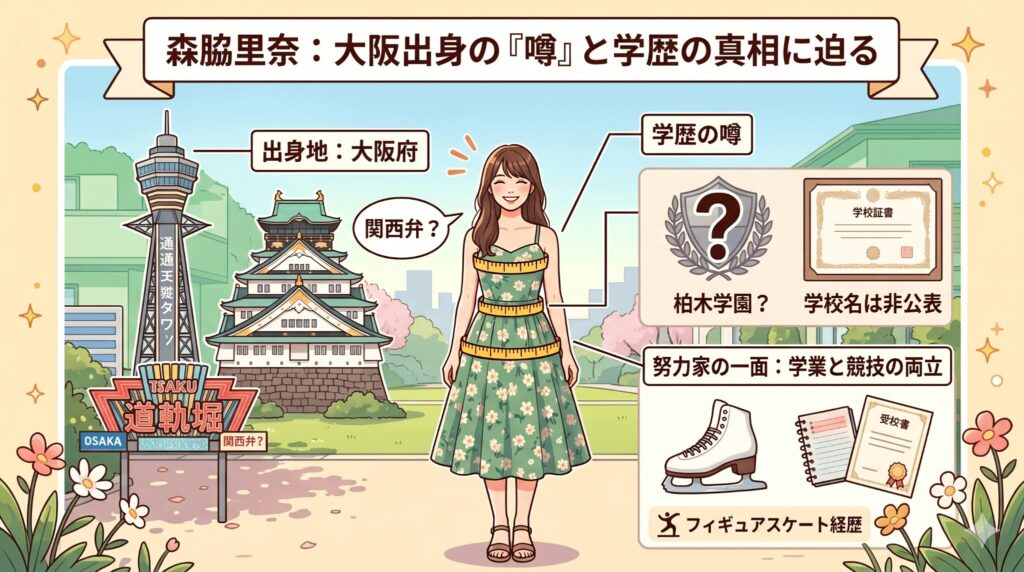 出身地である大阪や高校に関する噂