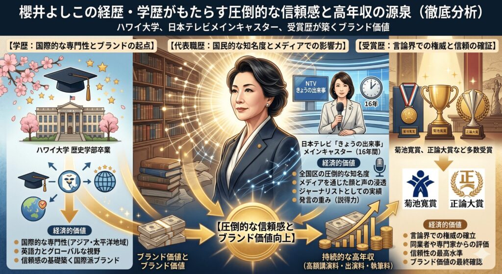 櫻井よしこの経歴や学歴が年収に与える圧倒的な信頼感