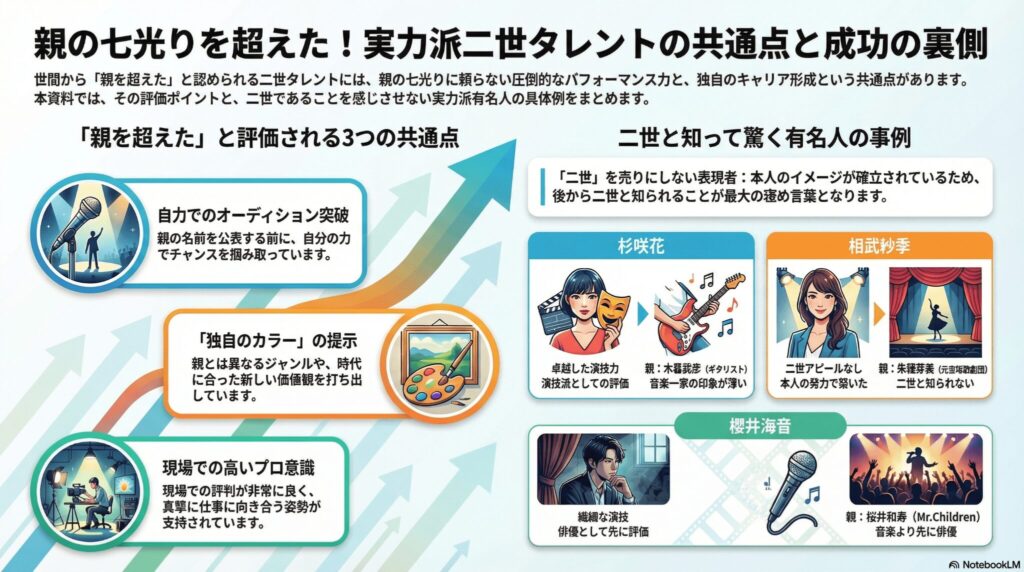 二世タレントの成功と苦悩！ランキング！実力派と批判の意外な境界線