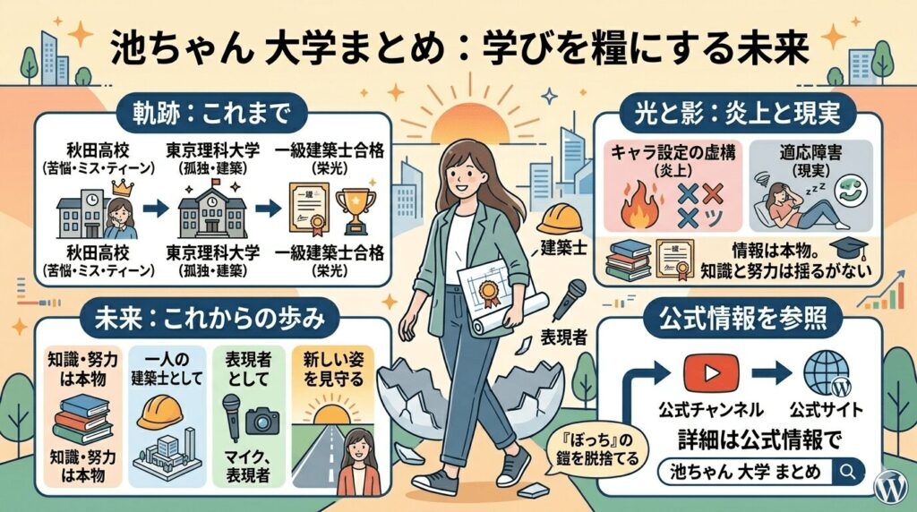 まとめ：池ちゃんの大学での学びを糧にする未来