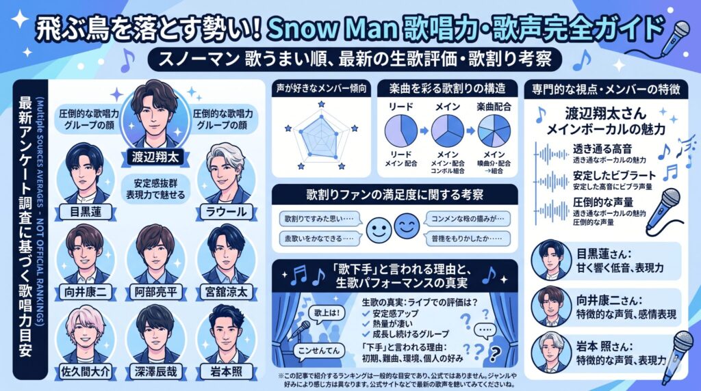 スノーマンの歌うまい順は？最新ランキングとメンバーの魅力