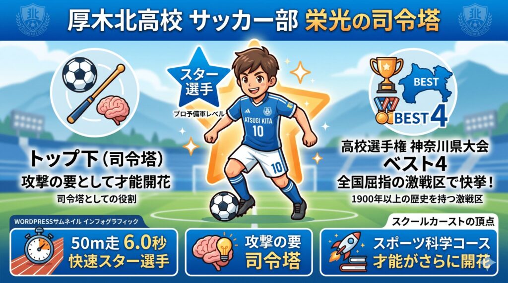 厚木北高校で県ベスト4入りした司令塔