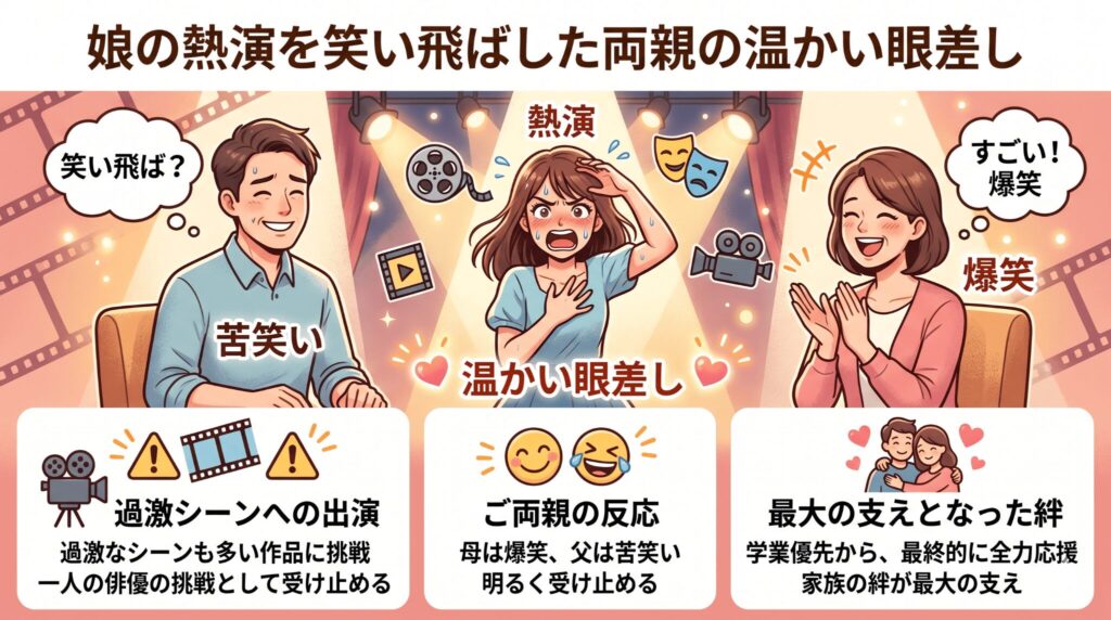娘の熱演を笑い飛ばした両親の温かい眼差し