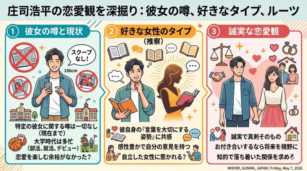 彼女の噂や好きな女性のタイプなど恋愛観を深掘り