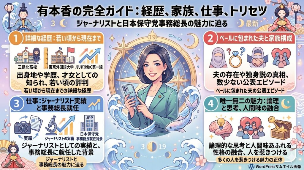 有本香の夫の経歴や魅力は？知られざる私生活と歩みを調査