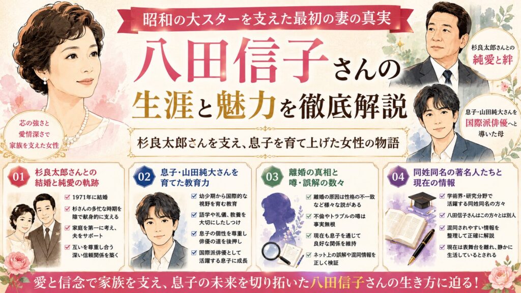 八田信子の経歴と魅力！噂の離婚理由から現在の姿まで迫る