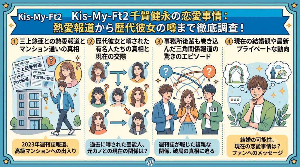 千賀健永の歴代彼女と三上悠亜の熱愛報道や現在の関係まとめ